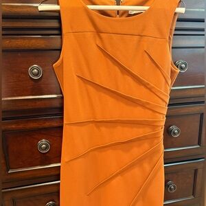 Calvin Klein Vibrant Orange Midi Dress